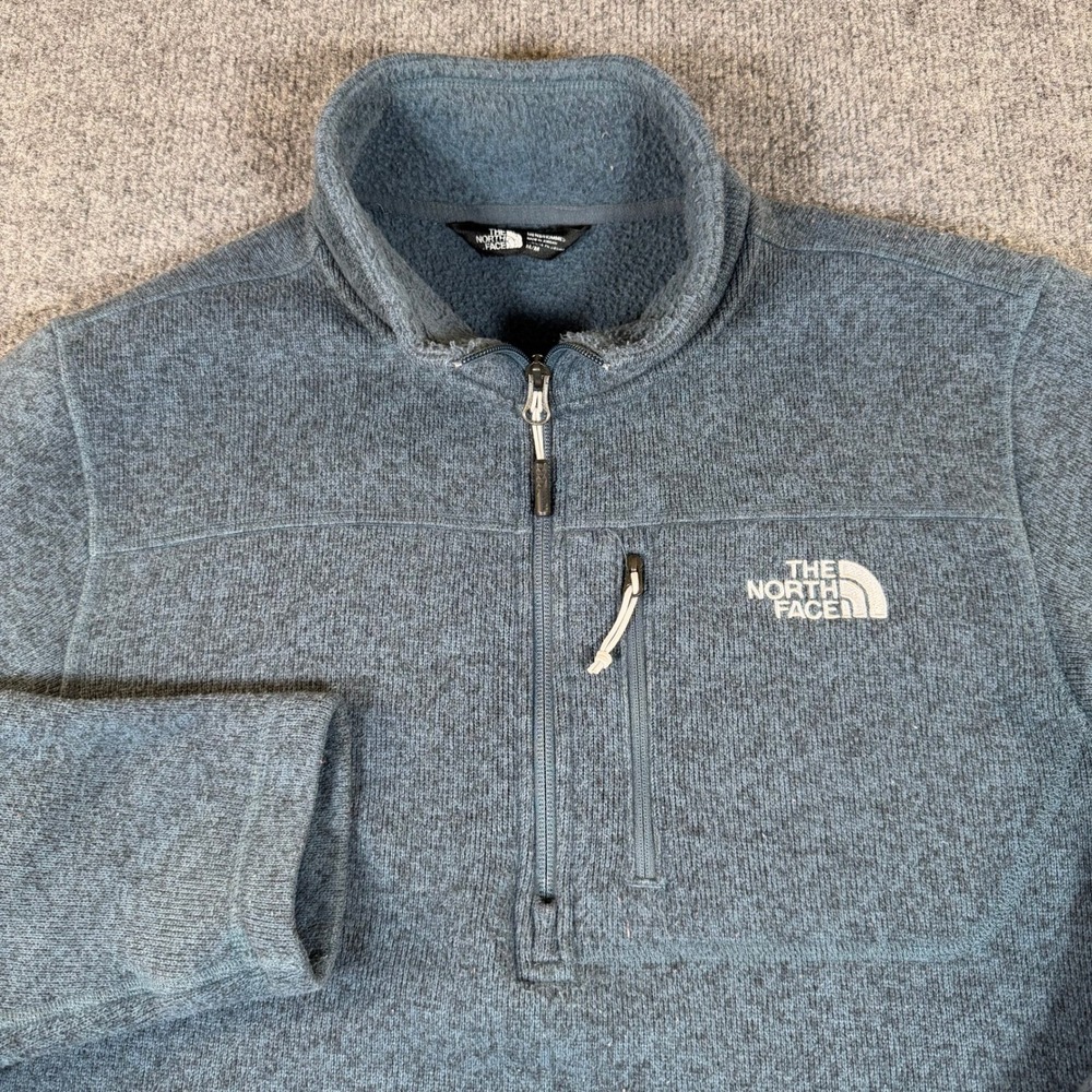 The North Face Gordon Lyons Quarter Zip Fleece Pullover Mens Medium Blue 3106